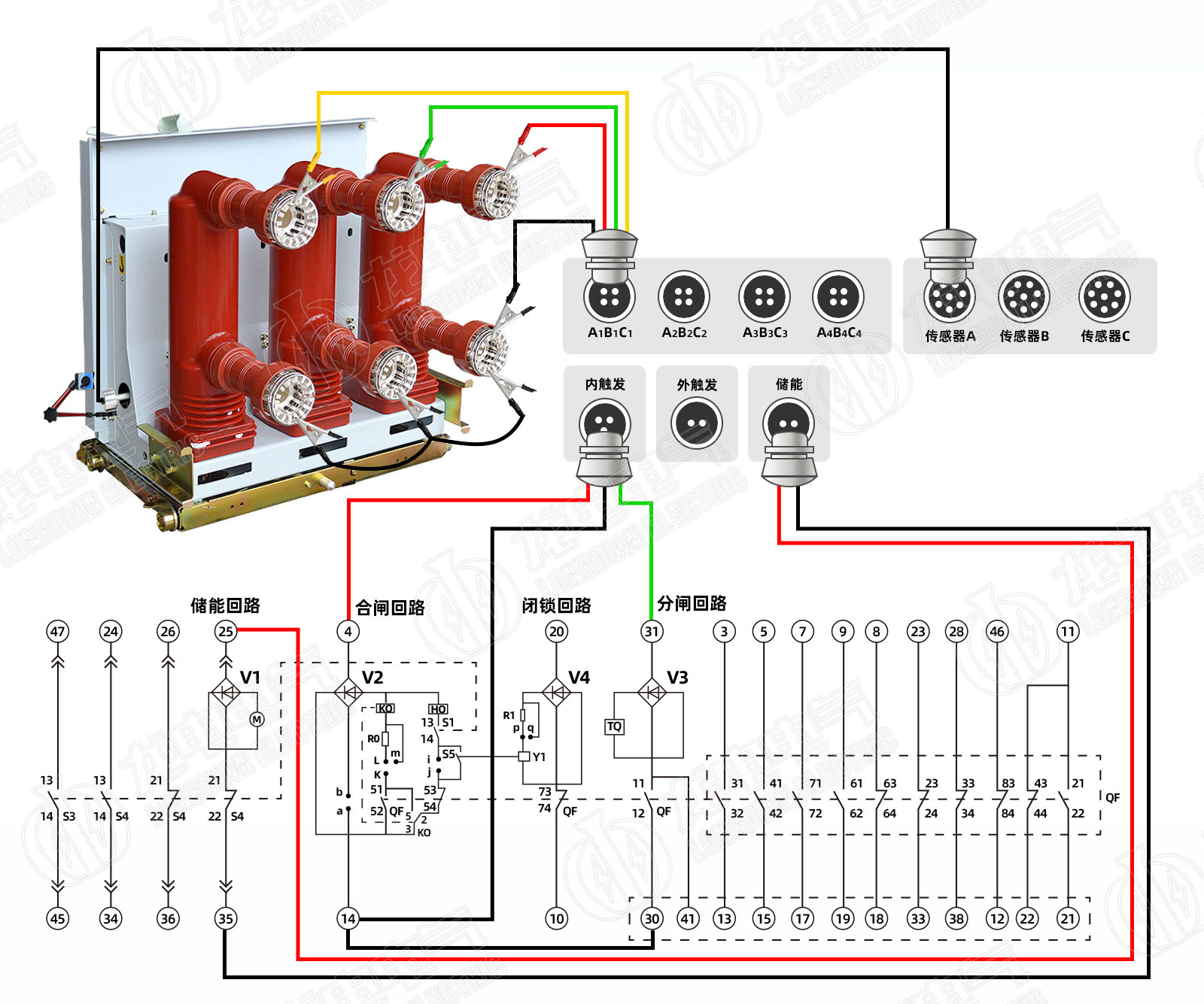開(kāi)關(guān)測(cè)試儀完整接線示意圖 開(kāi)關(guān)測(cè)試儀完整接線示意圖